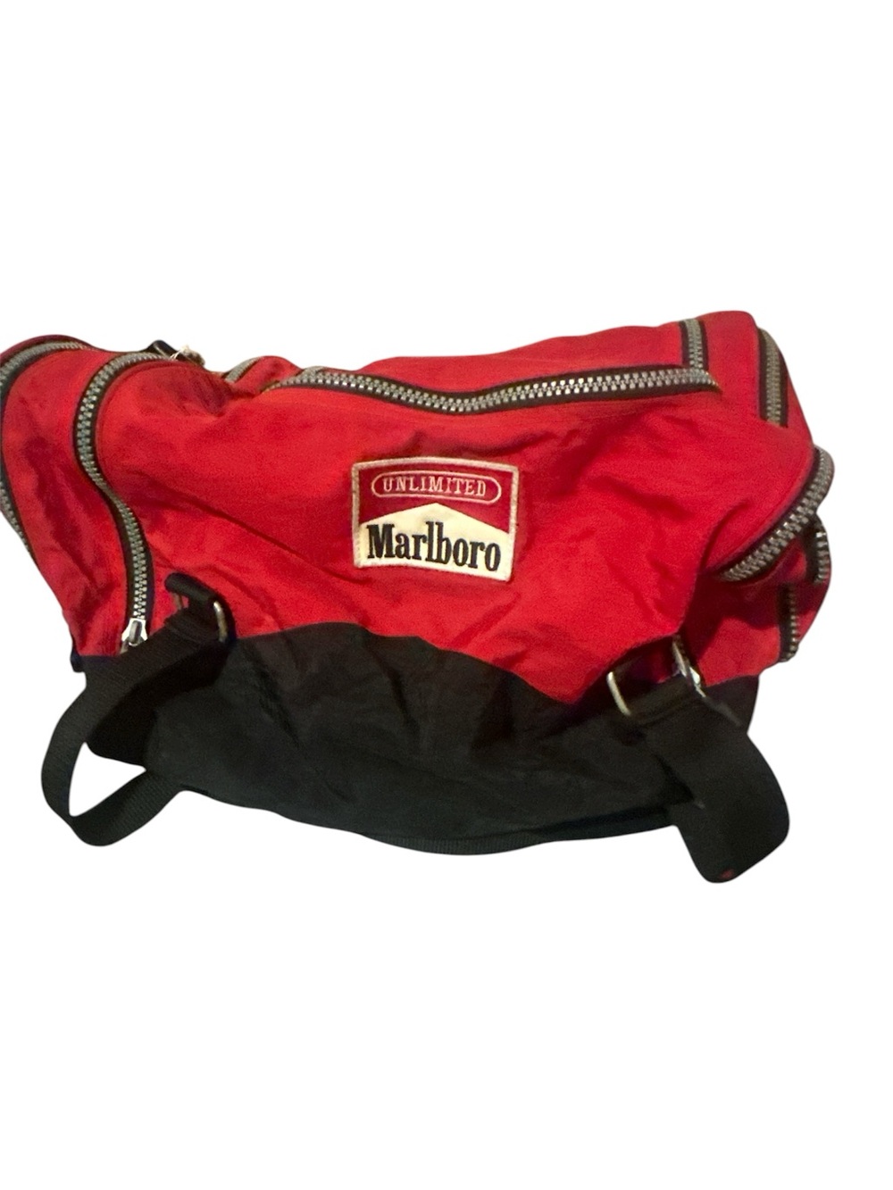 Marlboro Unlimited Red and Black Canvas Duffle Bag